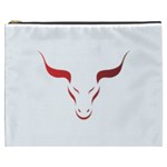 Stylized Symbol Red Bull Icon Design Cosmetic Bag (XXXL) Front