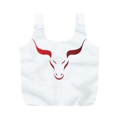 Stylized Symbol Red Bull Icon Design Reusable Bag (m) by rizovdesign