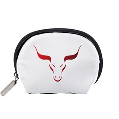 Stylized Symbol Red Bull Icon Design Accessory Pouch (small) by rizovdesign