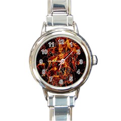 On Fire Round Italian Charm Watch by dflcprints