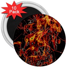 On Fire 3  Button Magnet (10 Pack)