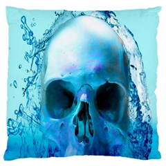 Skull In Water Large Cushion Case (two Sided)  by icarusismartdesigns