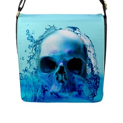 Skull In Water Flap Closure Messenger Bag (large) by icarusismartdesigns