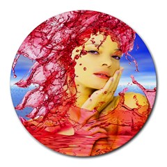 Tears Of Blood 8  Mouse Pad (round) by icarusismartdesigns