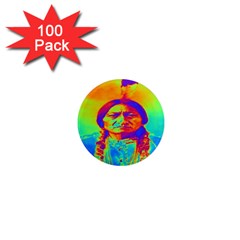 Sitting Bull 1  Mini Button Magnet (100 Pack) by icarusismartdesigns