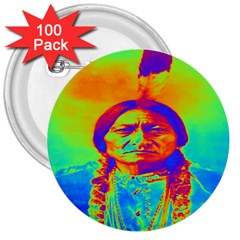Sitting Bull 3  Button (100 Pack) by icarusismartdesigns