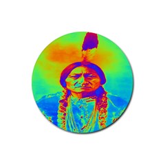 Sitting Bull Drink Coaster (round) by icarusismartdesigns