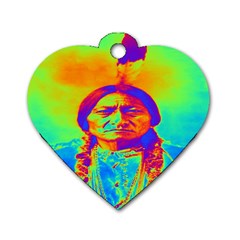 Sitting Bull Dog Tag Heart (two Sided) by icarusismartdesigns