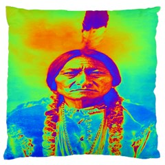 Sitting Bull Large Cushion Case (two Sided)  by icarusismartdesigns