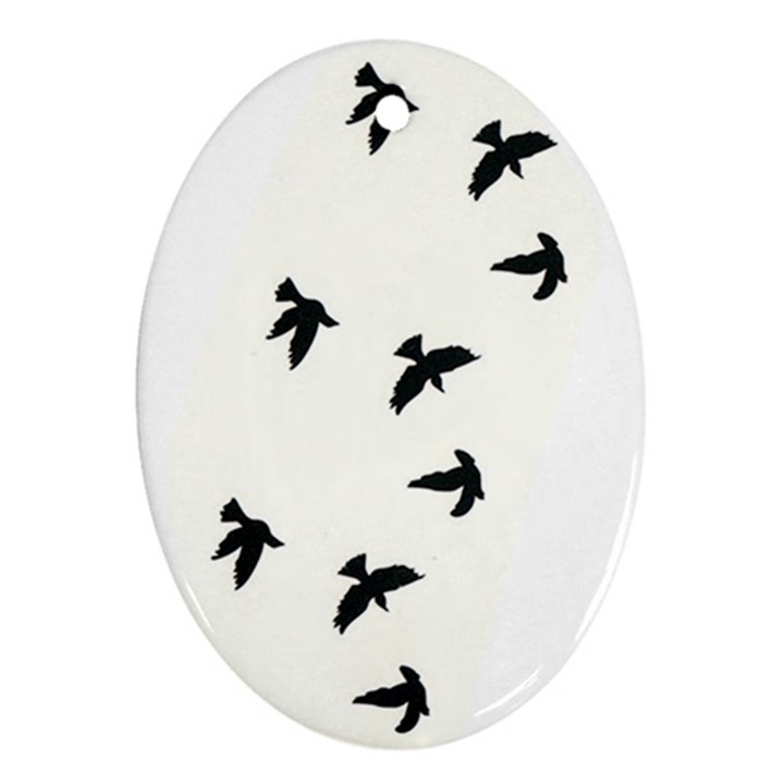 Waterproof Temporary Tattoo -----Three birds Oval Ornament (Two Sides)