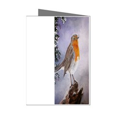 Robin On Log Mini Greeting Card (8 Pack) by ArtByThree