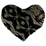 Fancy Ornament Print 19  Premium Heart Shape Cushion Front