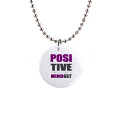 Positivemindset-purple,grey,black Button Necklace by atldezigns