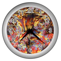 Abstract 4 Wall Clock (silver) by icarusismartdesigns