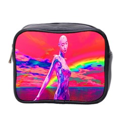 Cyborg Mask Mini Travel Toiletry Bag (two Sides) by icarusismartdesigns