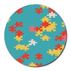 Puzzle Pieces 8  Mouse Pad (round)