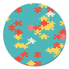 Puzzle Pieces Magnet 5  (round)