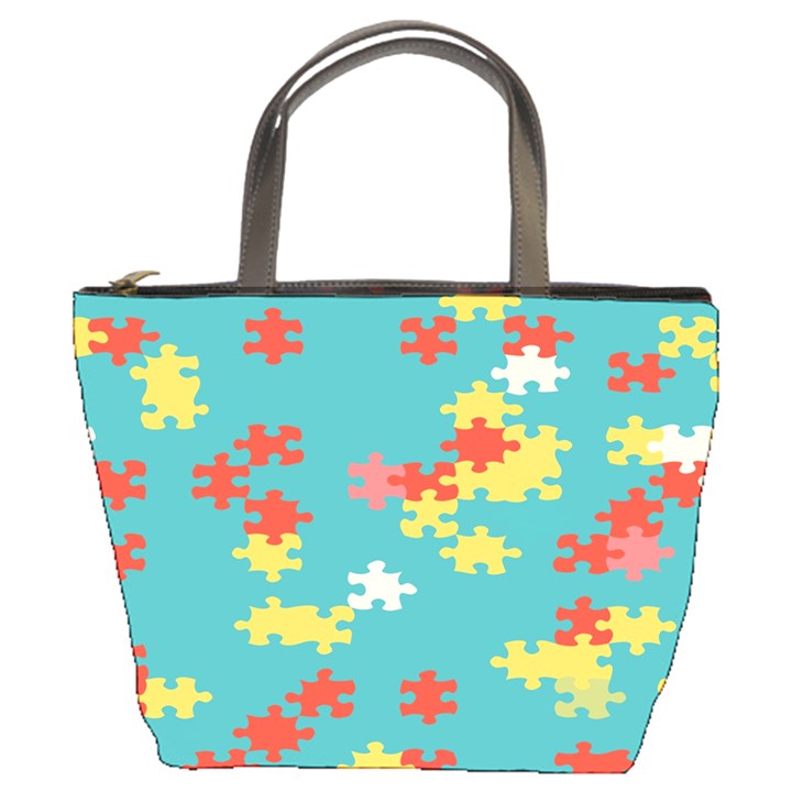 Puzzle Pieces Bucket Handbag