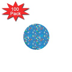 Colorful Squares Pattern 1  Mini Button (100 Pack) 