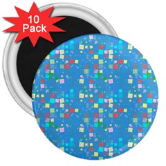 Colorful Squares Pattern 3  Magnet (10 Pack) by LalyLauraFLM