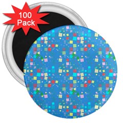 Colorful Squares Pattern 3  Magnet (100 Pack)