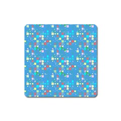 Colorful Squares Pattern Magnet (square) by LalyLauraFLM