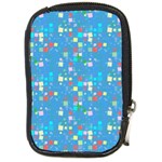 Colorful squares pattern Compact Camera Leather Case Front