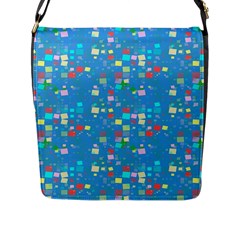 Colorful Squares Pattern Flap Closure Messenger Bag (large)