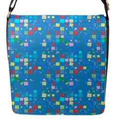 Colorful Squares Pattern Flap Closure Messenger Bag (small) by LalyLauraFLM