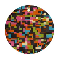 Colorful Pixels Ornament (round) by LalyLauraFLM