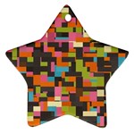 Colorful pixels Ornament (Star) Front