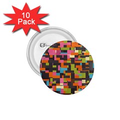 Colorful Pixels 1 75  Button (10 Pack) 