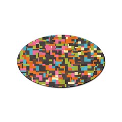 Colorful Pixels Sticker (oval)