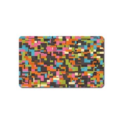 Colorful Pixels Magnet (name Card) by LalyLauraFLM