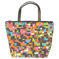 Colorful Pixels Bucket Bag by LalyLauraFLM