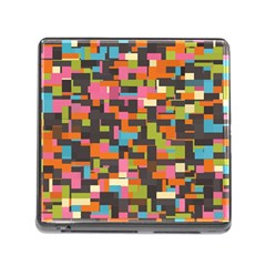 Colorful Pixels Memory Card Reader With Storage (square)