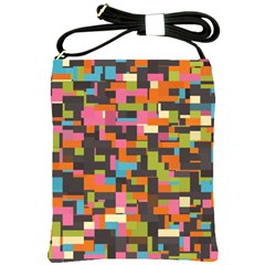 Colorful Pixels Shoulder Sling Bag by LalyLauraFLM