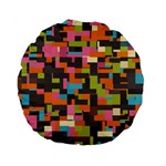 Colorful pixels 15  Premium Round Cushion  Front