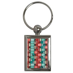 Red And Green Squares Key Chain (rectangle)