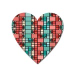 Red and green squares Magnet (Heart) Front