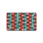 Red and green squares Magnet (Name Card) Front