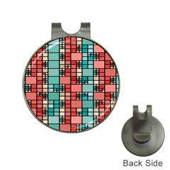 Red And Green Squares Golf Ball Marker Hat Clip by LalyLauraFLM