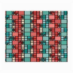 Red And Green Squares Glasses Cloth (small) by LalyLauraFLM