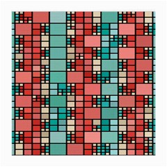 Red And Green Squares Glasses Cloth (medium) by LalyLauraFLM