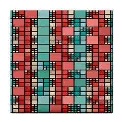 Red And Green Squares Face Towel
