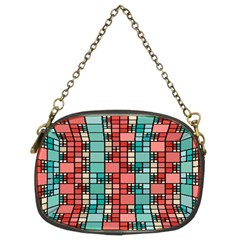 Red And Green Squares Chain Purse (two Sides)