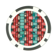 Red And Green Squares Poker Chip Card Guard (10 Pack) by LalyLauraFLM