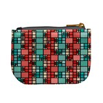 Red and green squares Mini Coin Purse Back