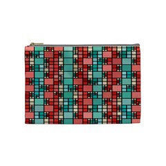 Red And Green Squares Cosmetic Bag (medium) by LalyLauraFLM