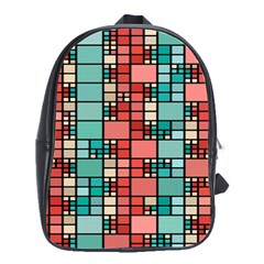 Red And Green Squares School Bag (large)